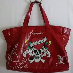 ED Hardy Love Kills Slowly Lg Tote Bag